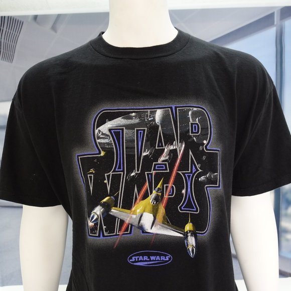 VINTAGE Star Wars T-Shirt BLACK Sz XXL - Picture 1 of 8